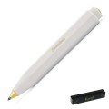 Biały długopis Kaweco Classic Sport White ze złotym logo na przycisku.