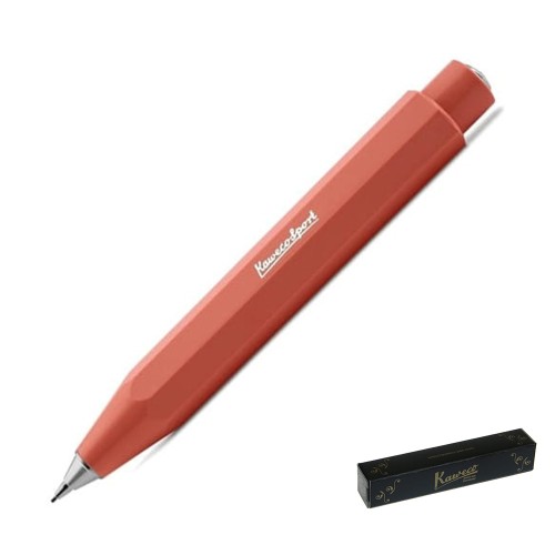 Pomarańczowy ołówek automatyczny Kaweco Skyline Fox 0,7 mm na białym tle.