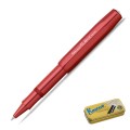 Aluminiowe pióro kulkowe Kaweco AL Sport Deep Red w intensywnym kolorze ciemnej czerwieni, w pozycji z nałożoną zakrętką.
