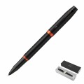 Pióro kulkowe Parker IM Professionals Flame Orange z matowym czarnym korpusem, pomarańczowymi pierścieniami i czarną skuwką