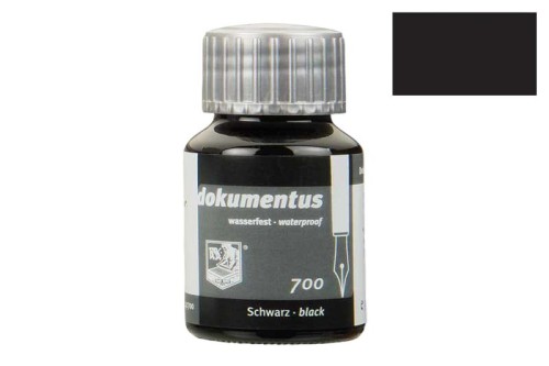 Atrament ROHRER &amp; KLINGNER Documentus Black 50ml norma DIN ISO 12757-2