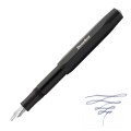 Pióro wieczne Kaweco Sport Calligraphy Black ze stalówką Twin z charakterystycznym podwójnym nacięciem.