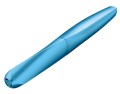 Pióro wieczne Pelikan Twist Frosted Blue w pozycji leżącej, prezentujące matowe, mroźne wykończenie korpusu.