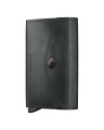 Zamknięty skórzany portfel męski Secrid Envelope Vintage Black w kolorze głębokiej czerni z widocznym wytłoczonym logo