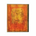 Tylna okladka luksusowego notesu Paperblanks Goethe Faust ze szkicem przedstawiajacym spotkanie Fausta z Mefistofelesem w zloconej ramie.