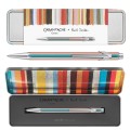 Zestaw srebrnego długopisu Caran d’Ache 849 Paul Smith Edition 5 w metalowym pudełku