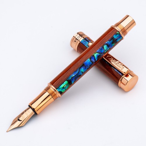 Pióro-wieczne-Conklin-Endura-Abalone-Wood-ze-stalówką-w-kolorze-różowego-złota