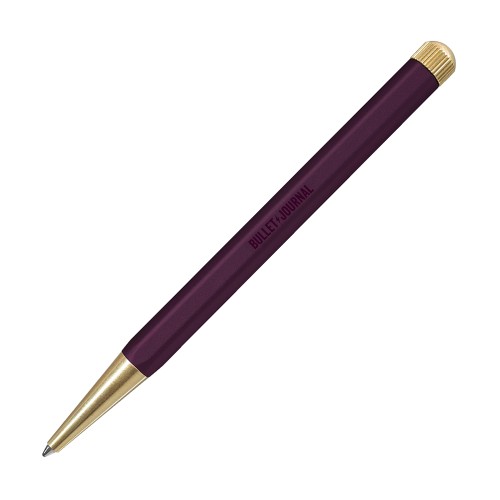 Długopis żelowy Leuchtturm1917 Drehgriffel Nr. 1 Bullet Journal Edition w kolorze fioletowym Purple26 z mosiężnymi akcentami