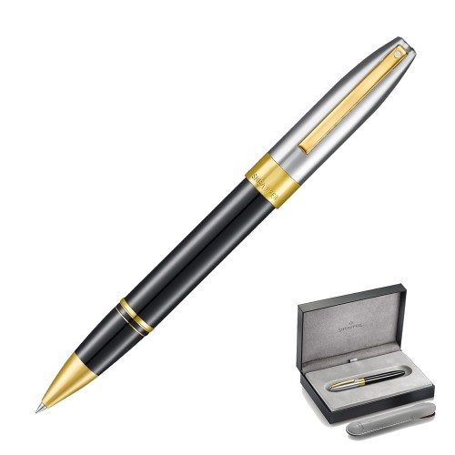 Pióro kulkowe Sheaffer Legacy 9065  ze zdjętą skuwką nałożoną na tył korpusu.