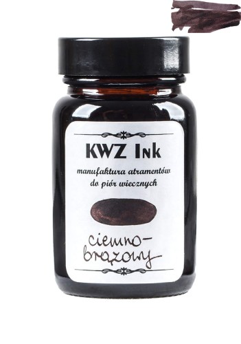 Atrament KWZ Ink ciemnbrązowy 60 ml do rysowania i pióra wiecznego