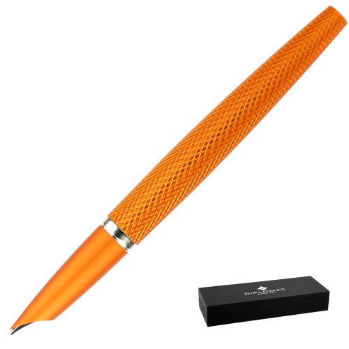 Pióro wieczne Diplomat VIPER Guilloche Orange z giloszowanym korpusem i magnetyczną skuwką