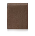 Widok z tylu brazowego etui na 6 pior Sheaffer z tloczonym logo