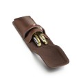 Wnetrze brazowego etui Sheaffer na 2 piora z zamszowa wysciolka