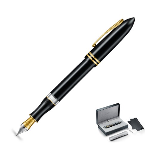 Pioro wieczne Sheaffer Balance III Czarny GT z zakrecana skuwka i pozlacanymi wykonczeniami