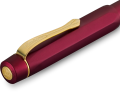 zlocony klips i logo na skuwce piora kaweco piston sport bordeaux