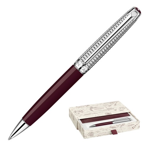 CDCC4789-026 Caran d'Ache długopis Leman XMAS26 Toile De Jouy z etui, bordo-04.jpg