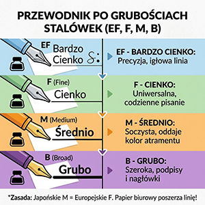 Jak wybrać rozmiar stalówki w piórze wiecznym? Przewodnik po EF, F, M i B